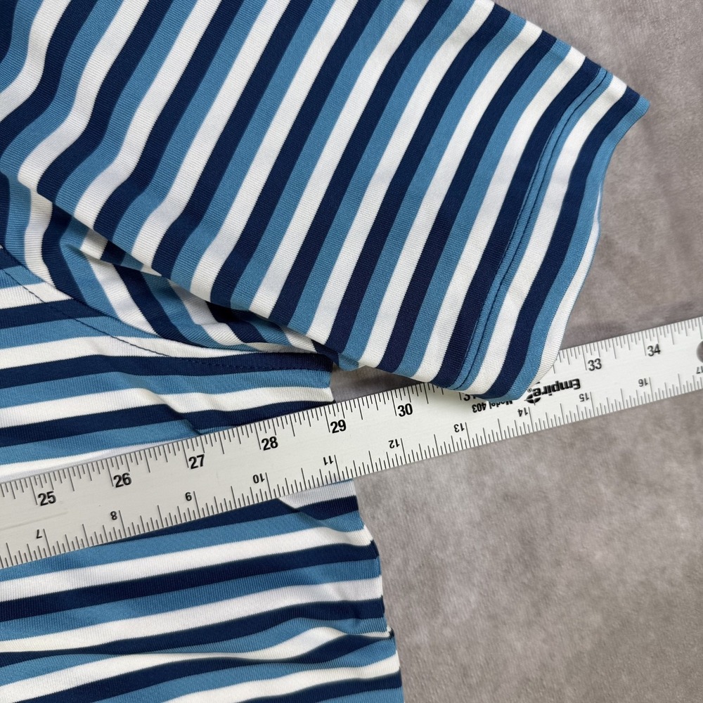 Cutter & Buck‎ Polo Shirt Men XXXL Blue White Striped Stretch Logo Golf Outdoor - Picture 9 of 9
